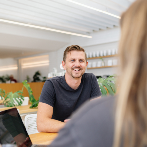 Vivo technical director collaborating at a Newstead cafe