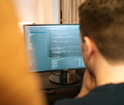 A web developer working on clean code