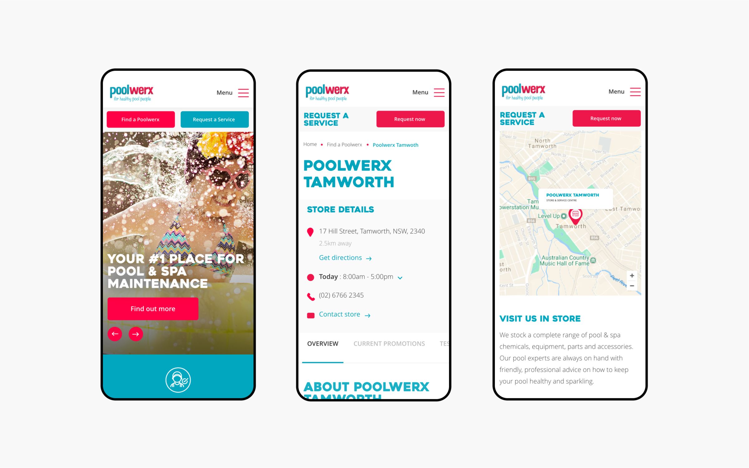 Poolwerx mobile web design