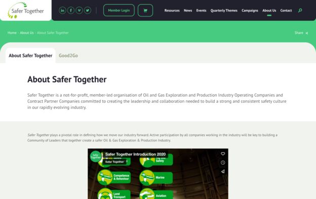 Safer Together website design