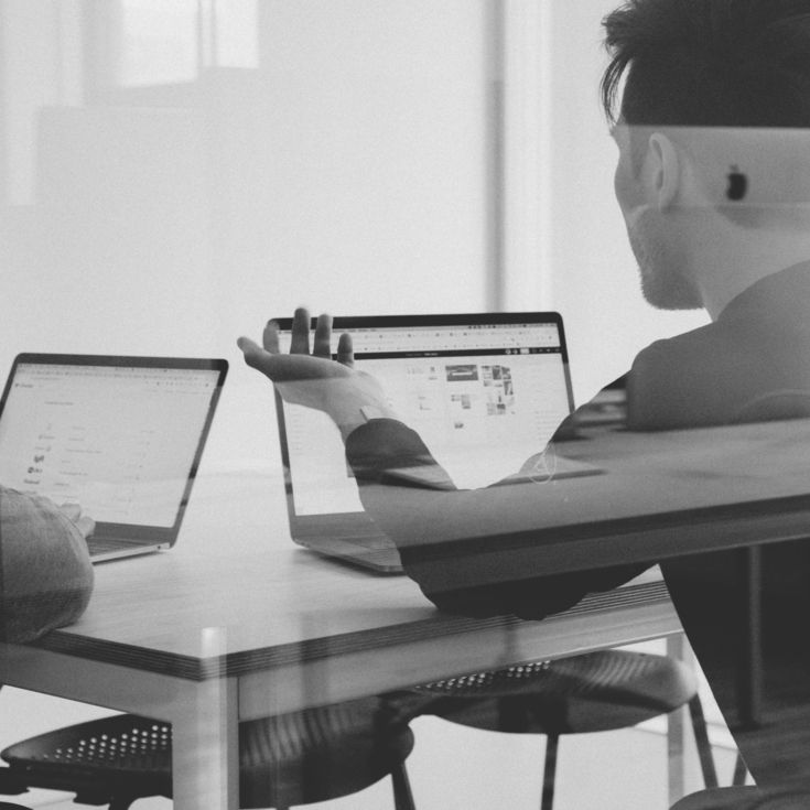 Two colleagues collaborating on a project