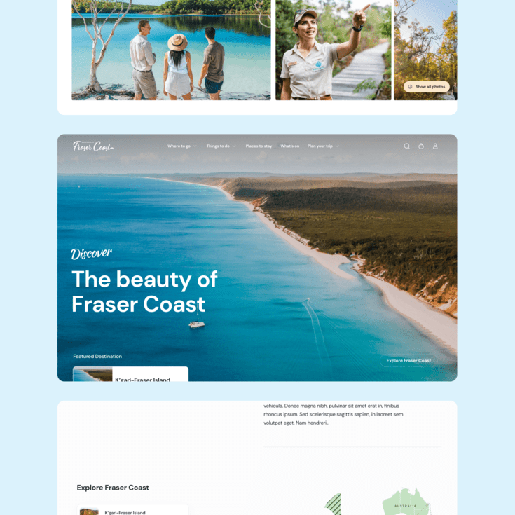 mockups of Fraser Coast website designs