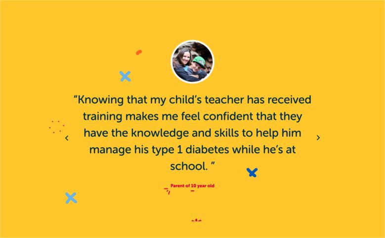 Diabetes Australia website testimonial design