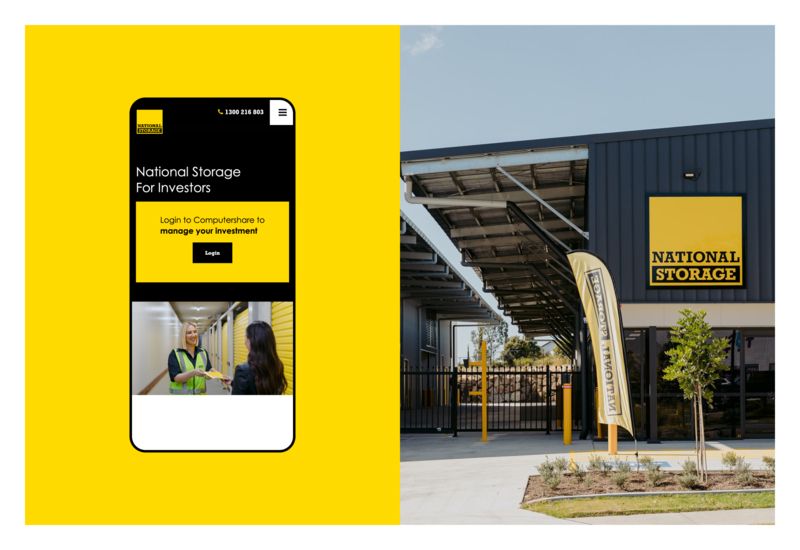 Mobile web design for National Storage investors